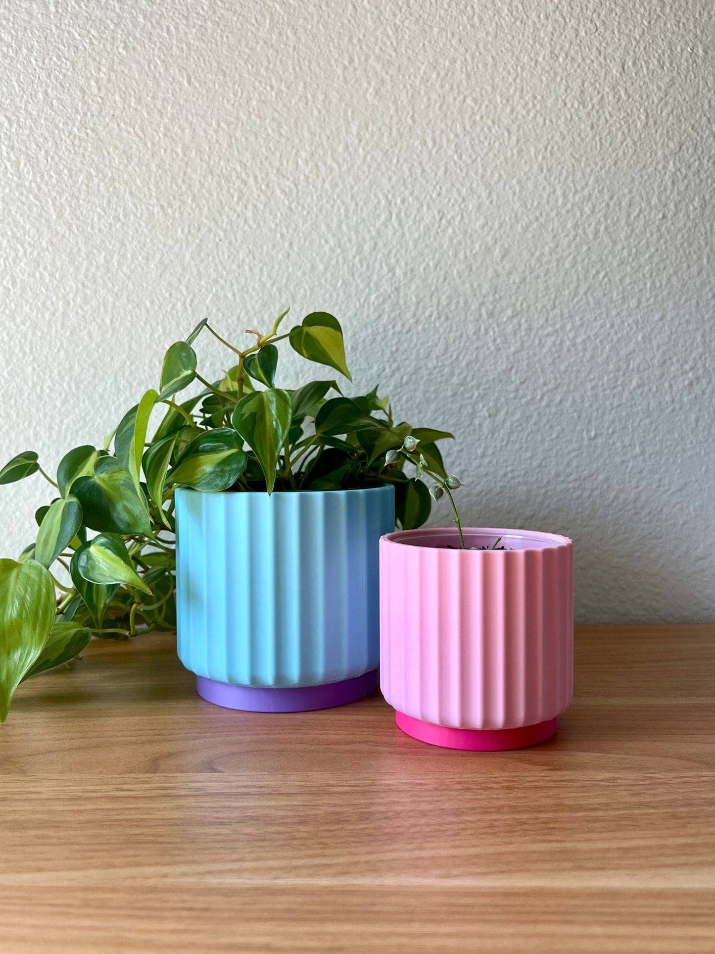 Rainbow 3-Piece Set β Bold Colorful Planters (3", 4", 5"): Tropical Twist (Pink Yellow Purple)