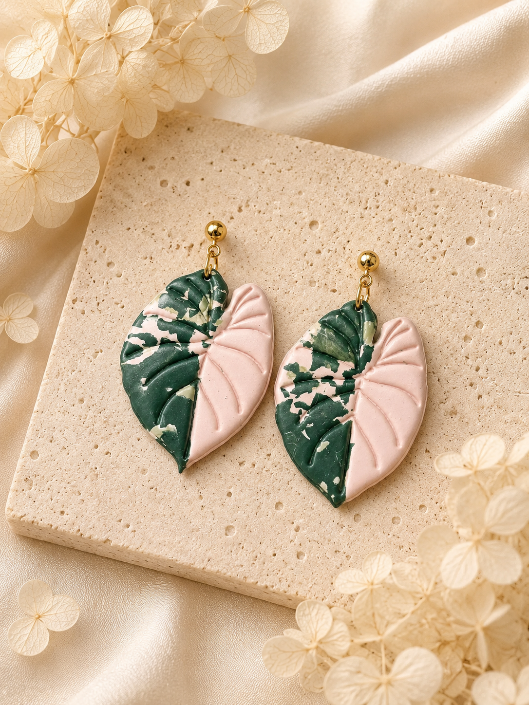 Alocasia Pink Serendipity Earrings