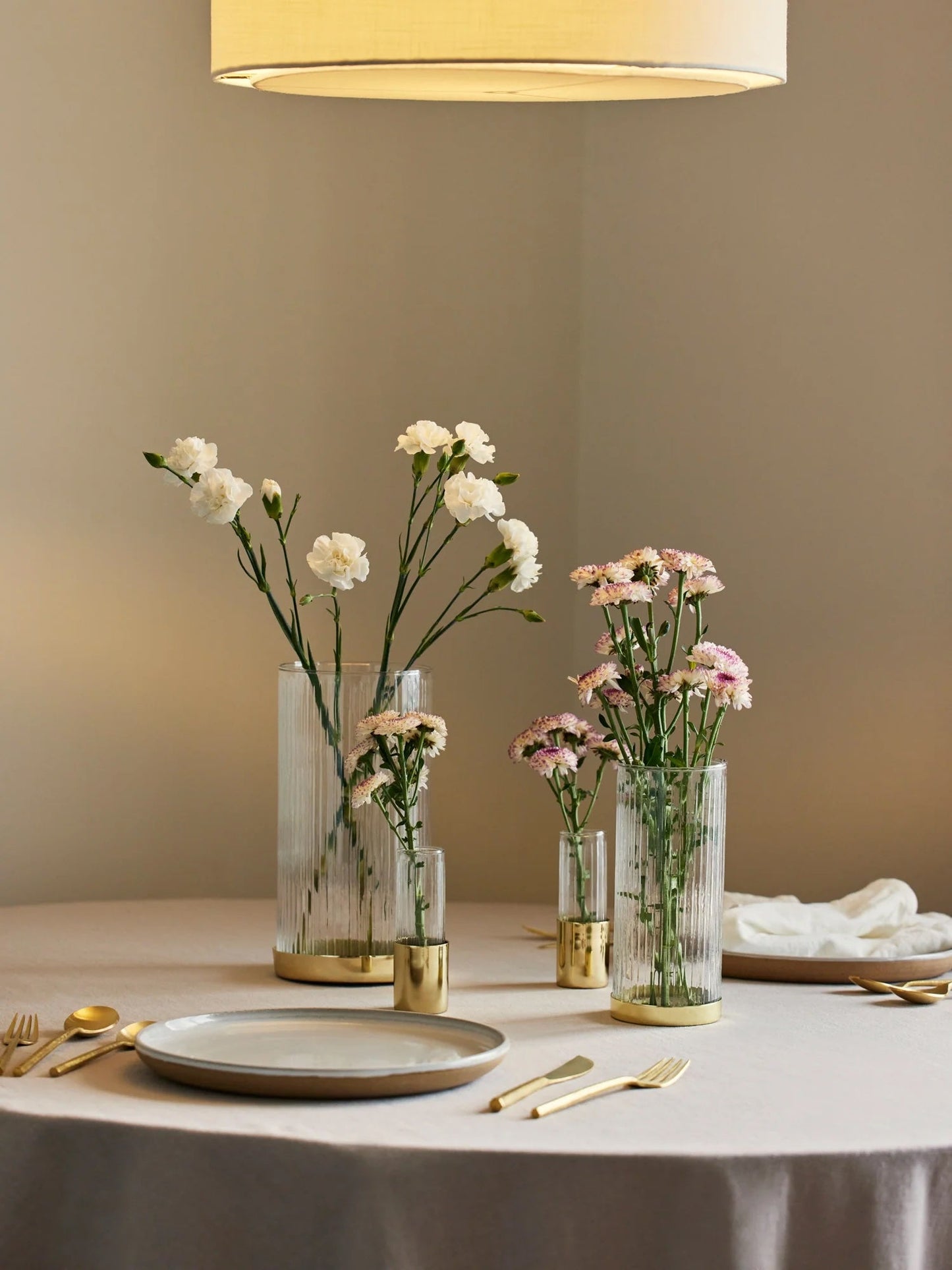 Fluted Glass Vase/Planter, Tall