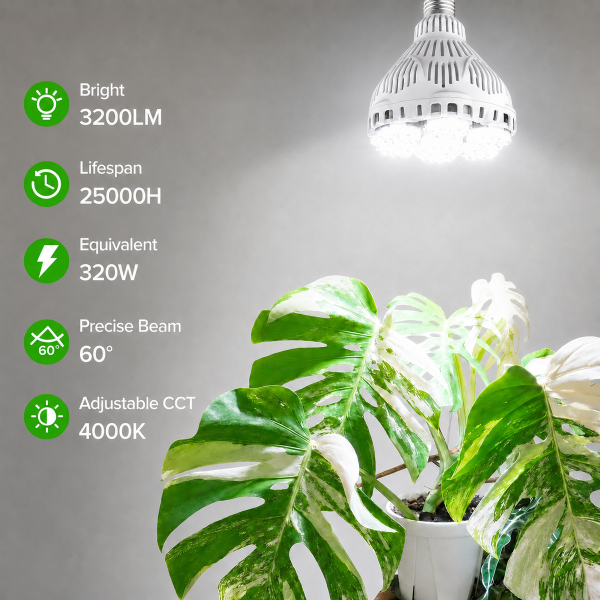 SGLEDs BR30 40W Hanging Grow Light Bulb with Remote Control(US ONLY)
US E26