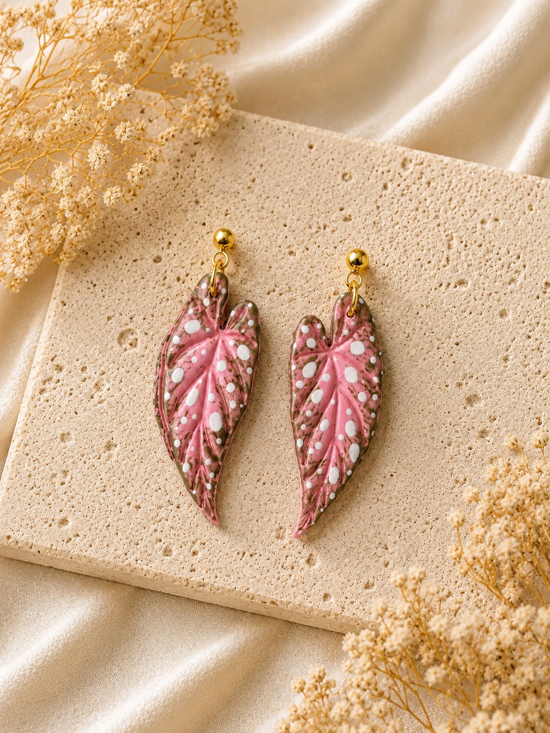 Pink Begonia Maculata Earrings