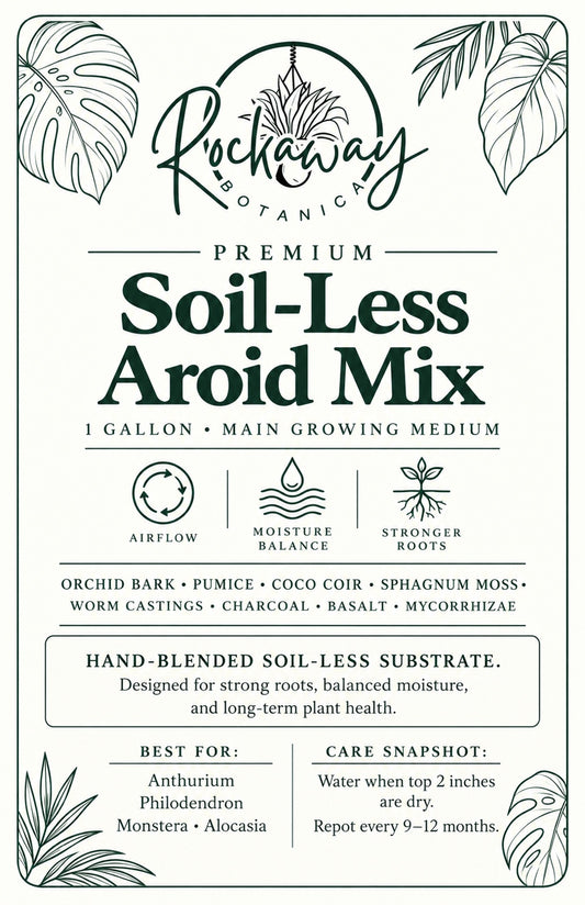 Rockaway Botanica Premium Soil-Less Aroid Mix 1 Gallon label